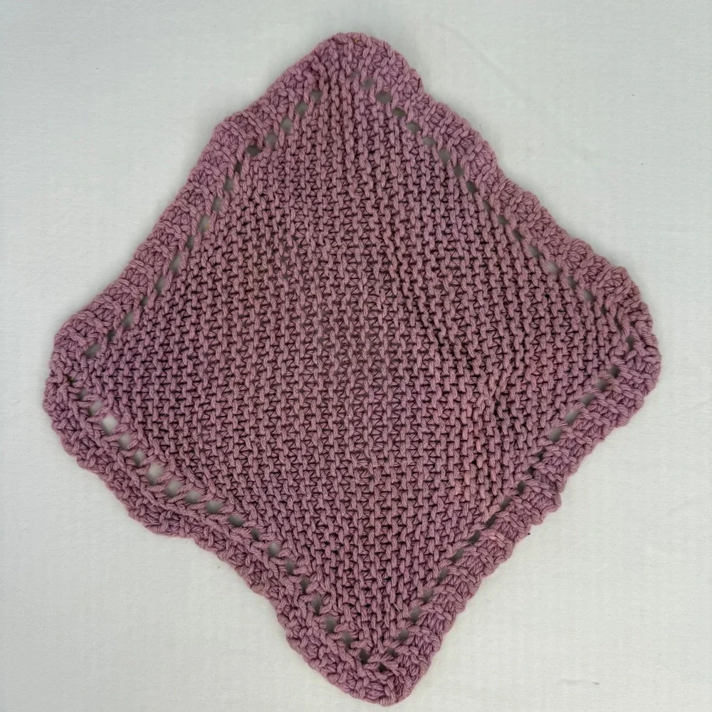 Handmade Crochet‎ Knit Dishcloth Set 5pc Cotton Reusable Washcloths Multi Color